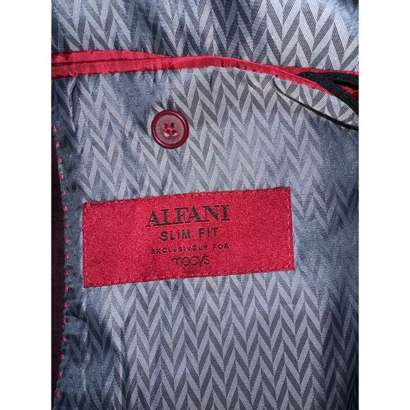 Men’s Alfani Burgundy Velvet Slim Fit Blazer. Size Large - Picture 3 of 3